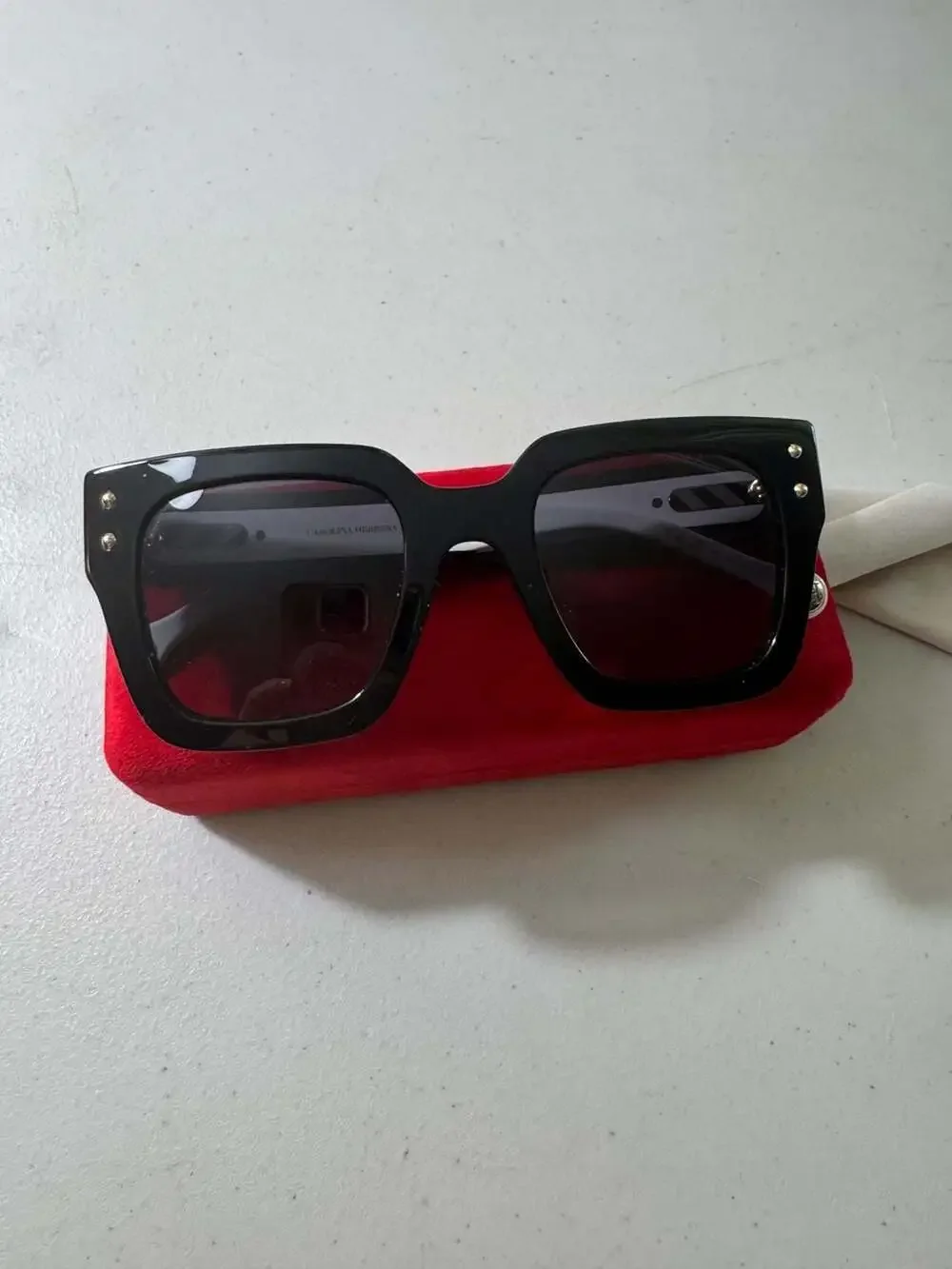 Carolina Herrera HER 0255 Oversized Square Sunglasses Black White